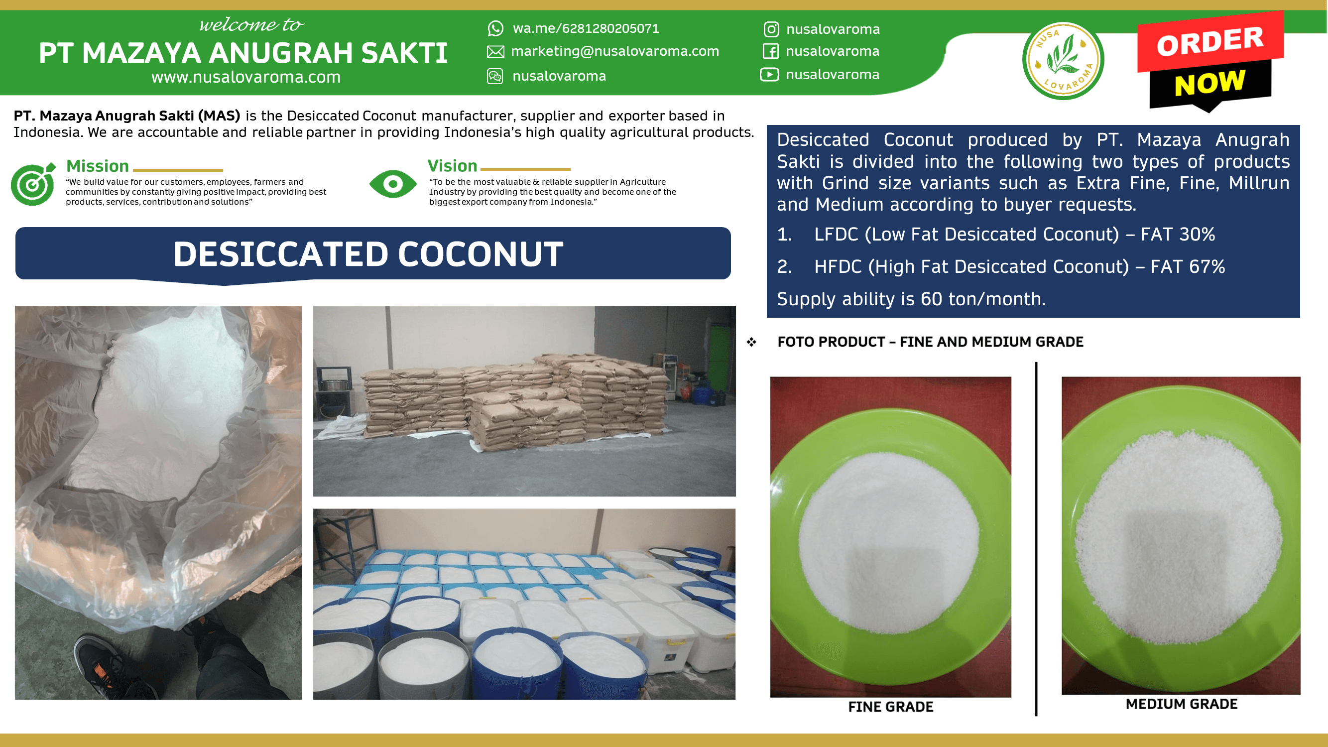 desiccated coconut
