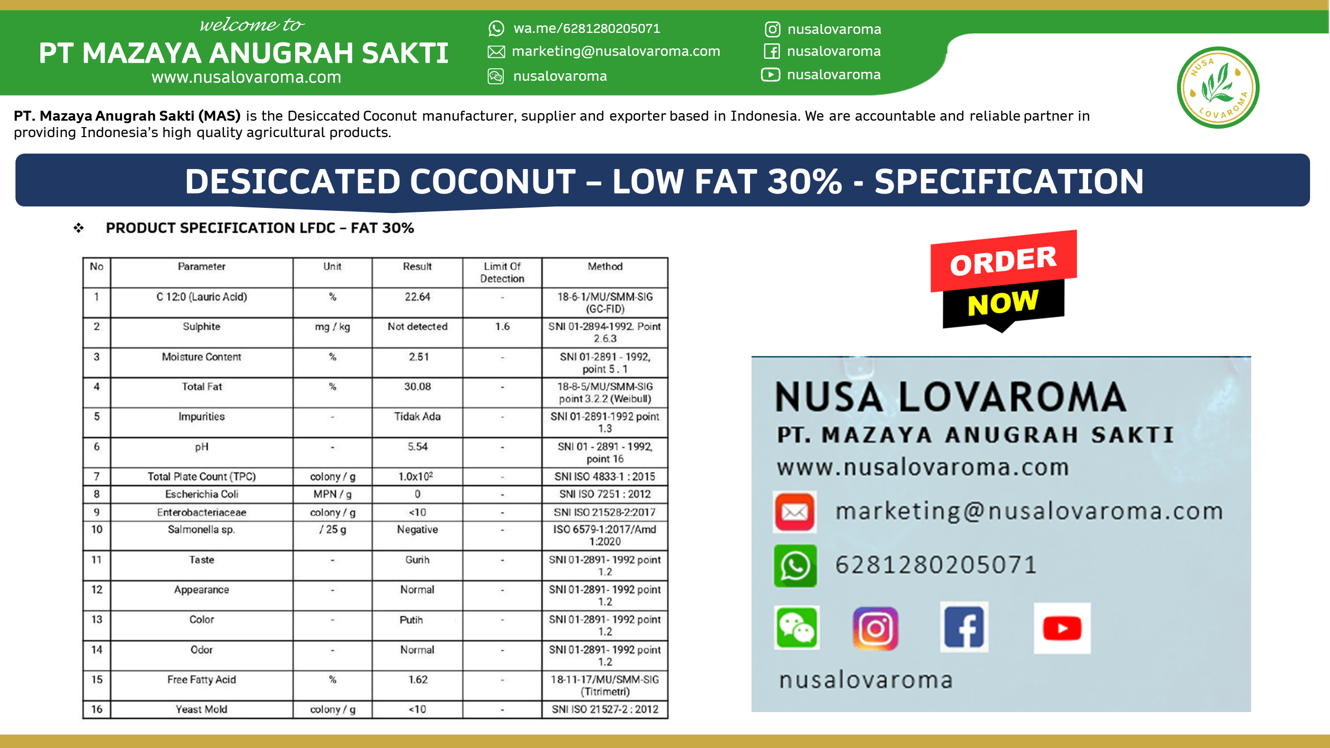 desiccated coconut low fat