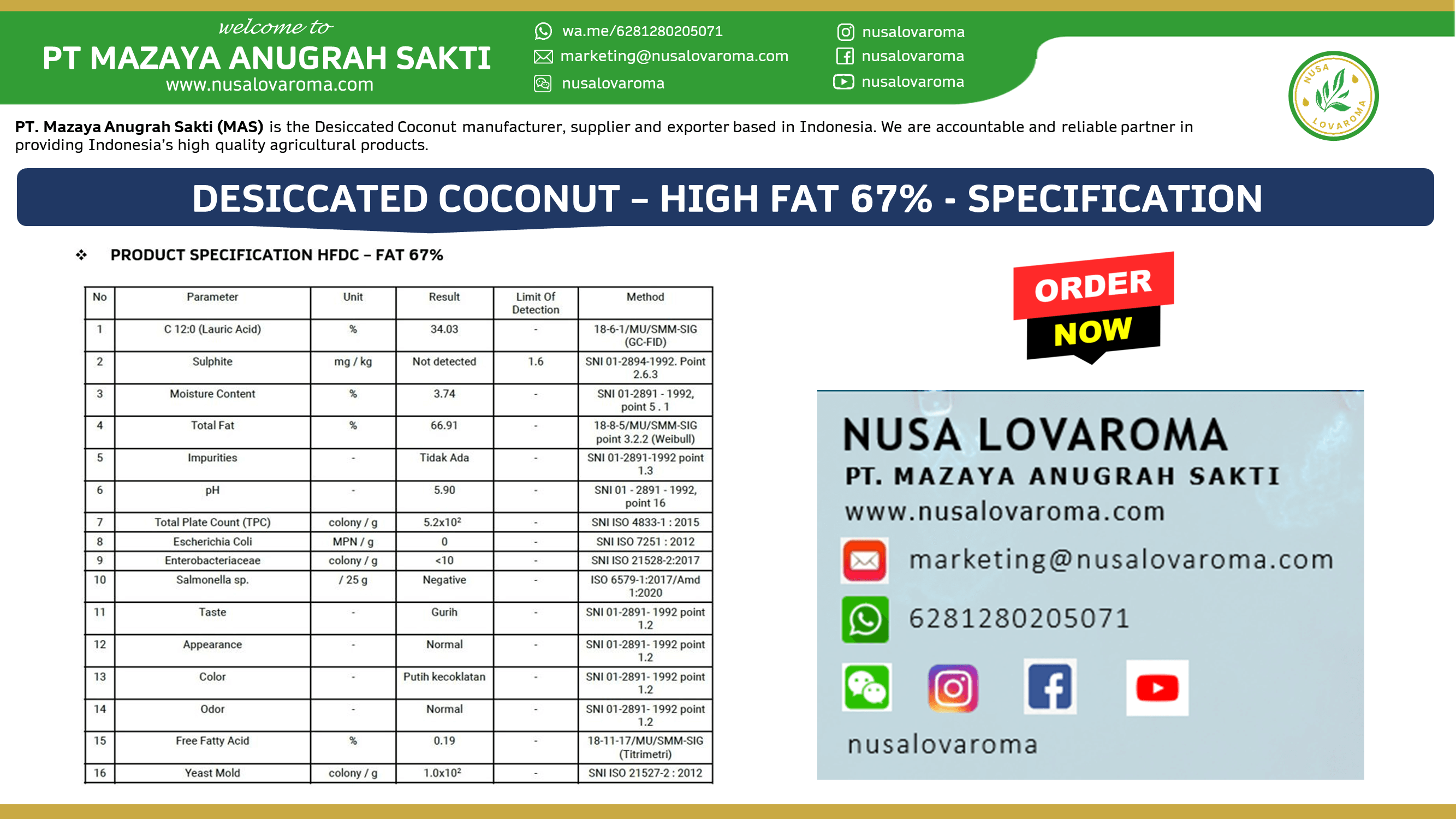 desiccated coconut high fat